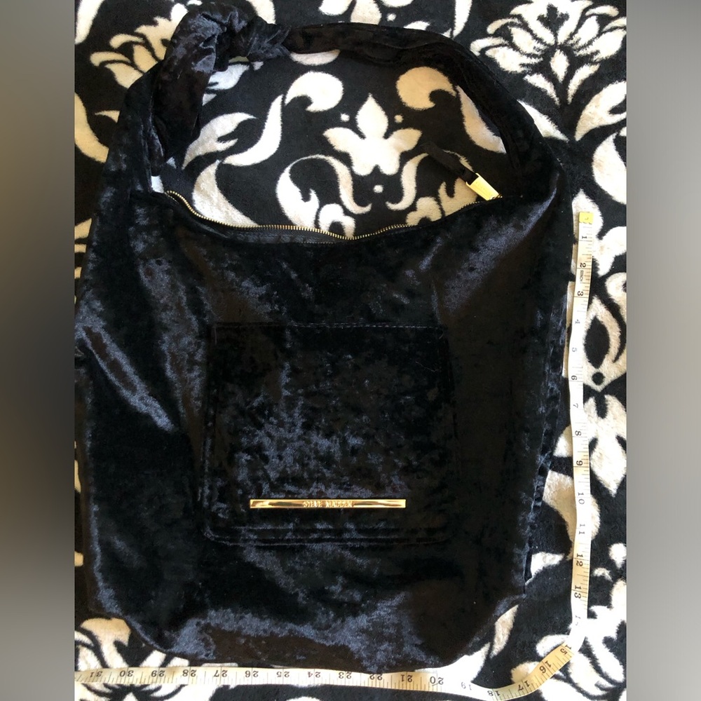 Steven Madden Black Velvet Tote New